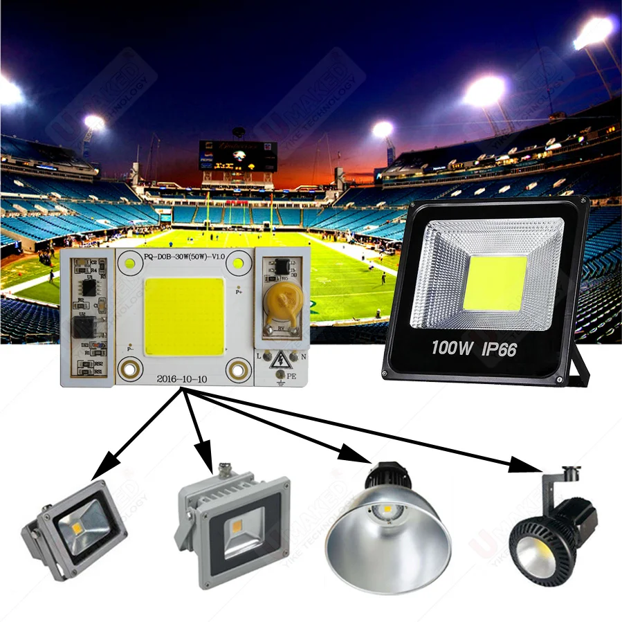 20개 77x45mm LED COB LED 칩 식물등 30W 50W LED 다이오드 성장등 파이토램프 묘목 실내 DIY 수경재배 110V 220V