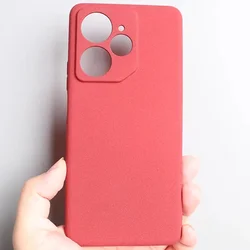 Ultra Thin Matte Sandstone Soft Case - Premium Protection Silicone TPU Bumper for Realme GT NEO 6 SE (Red)