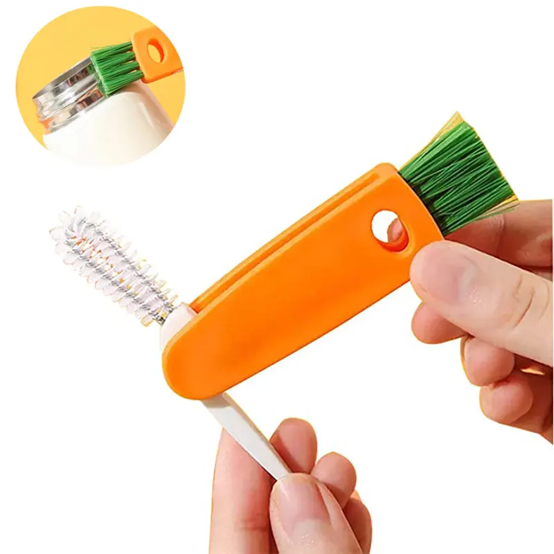 3 Pezzi 3 In 1 Tazza Coperchio Spazzola Per La Pulizia Spazzola Per La Pulizia Della Bottiglia Lunch Box Groove Cleaner Strumento Multifunzionale Per 