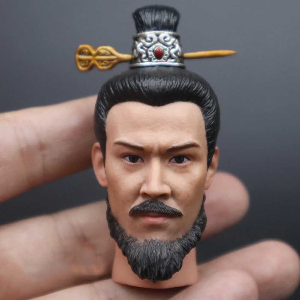 

1/6 Male Ancient series head carving Qin Shi Huang Ying Zheng Head Sculpture Carving Model Fit 12inch Action Figures Collect DIY