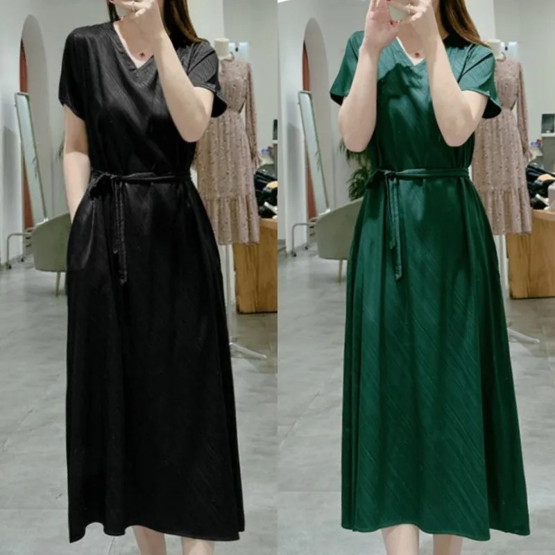

Birdsky, 1PC Women short sleeve dress belt 25MM 93% real Mulberry Silk 7% spandex solid color, S-569