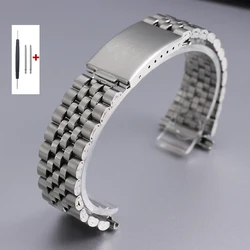 Stainless Steel Universal Watch Strap - Elastic Connector Bracelet with Folding Buckle - 22mm (Silver)
