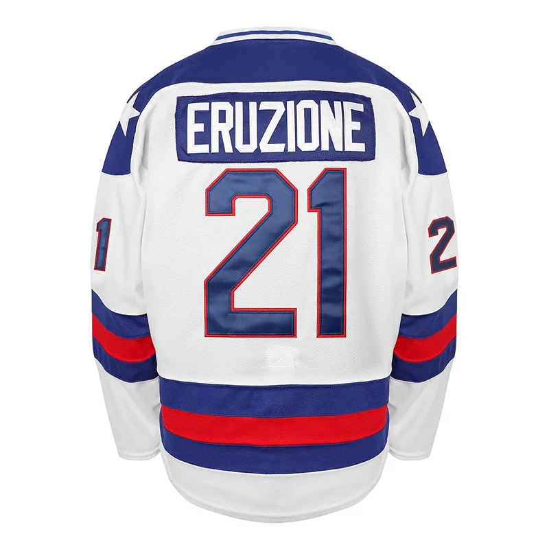 Ice Hockey Jerseys Movie 1980 Miracle On Ice Team O'Callahan #17 Jim Craig #30 Mike Eruzion #21 Ice Hockey Jersey Men Sportswear Sewing Embroidery