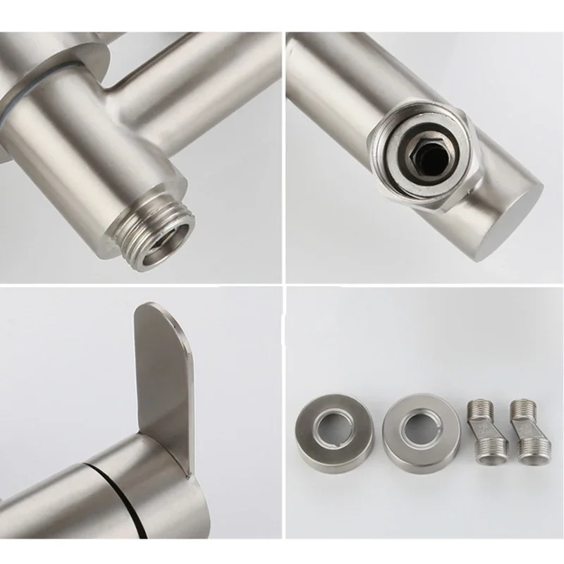 Stainless Steel Shower Mixer Faucet Shower Diverter Wall Mounted Bathroom Fixtures Ceramic Valve Core Universal Hot Cold Tap Bathroom Faucet Bathroom Shower Faucet Set