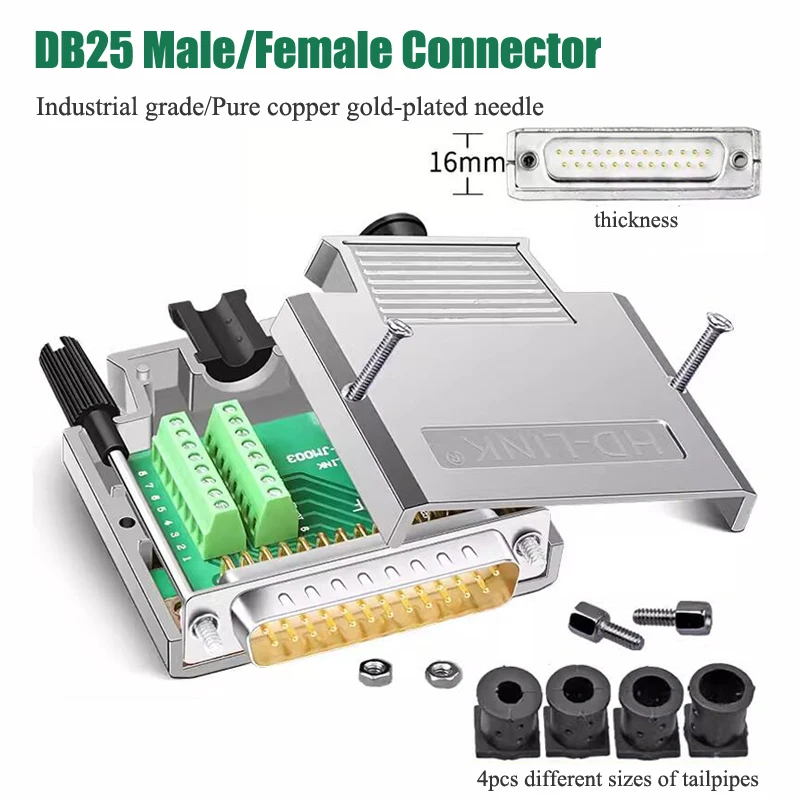 Connettore Db25 Maschio/Femmina D-Sub Connettori Breakout A 25 Pin Segnali Senza Saldatura Scheda Spina Porta Seriale Adattatore Terminale Db25