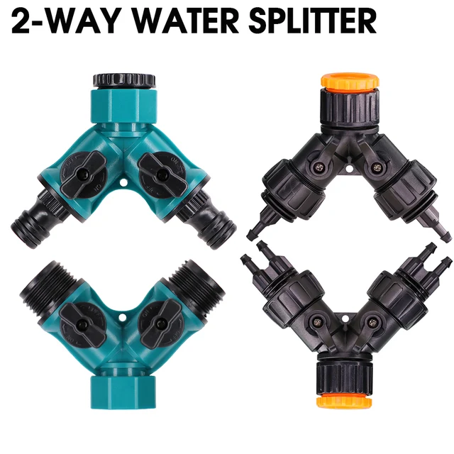 Kerti Öntözési Csatlakozó 2 Út Négyirányú Elválasztó 1/2 "3/4"-1/4 "Barb Wage Cső Adapter, Amely Alkalmas Növényi Öntözésre - Image 3
