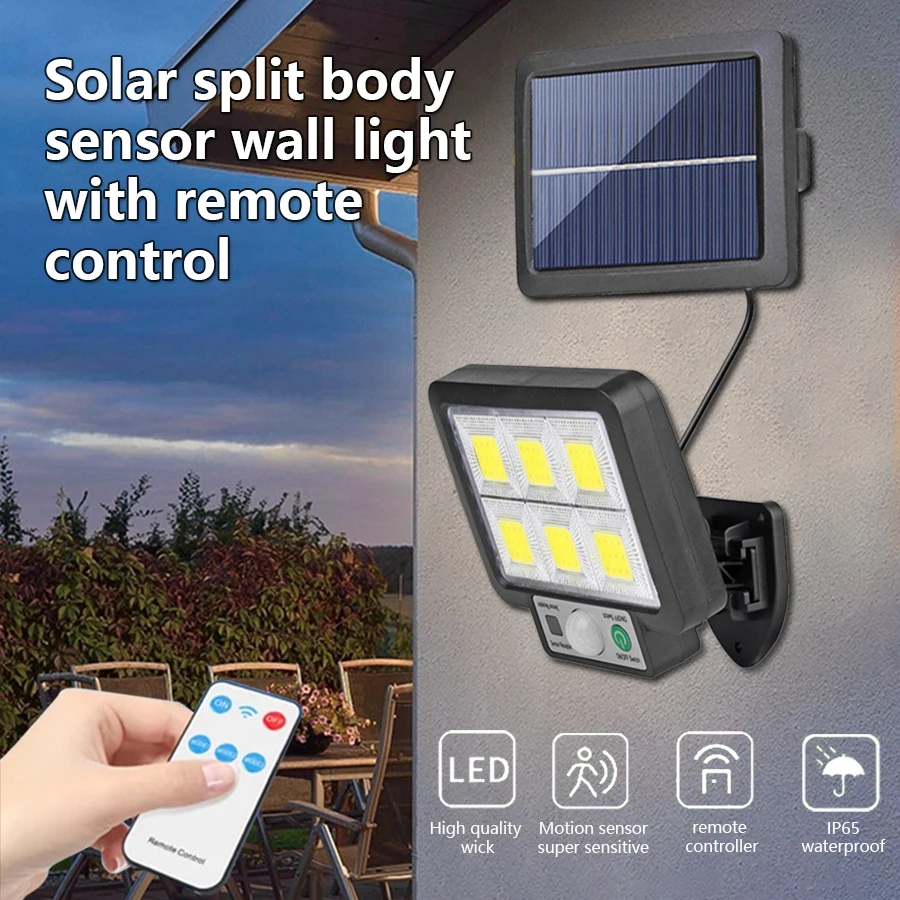 Waterproof LED Solar Split Wall Lamp 3 Mode Motion Sensor Lamps Garden Street Lighting Solar Lamp For Garage Security Wall Light