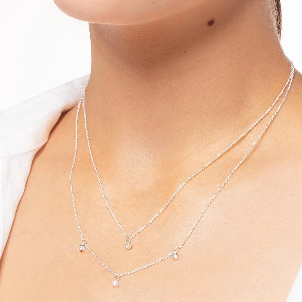 Sterling Silver Double Chain Necklace