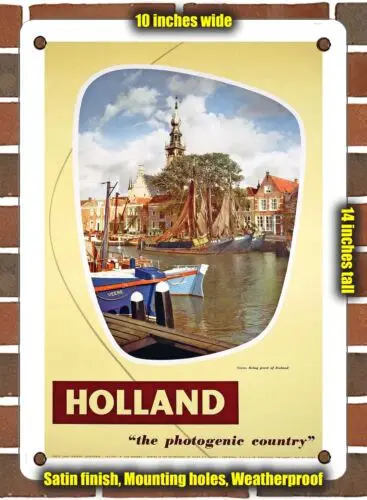 

Металлический знак-1957 Holland Veere, Живое украшение Зеландии-10x14 дюймов