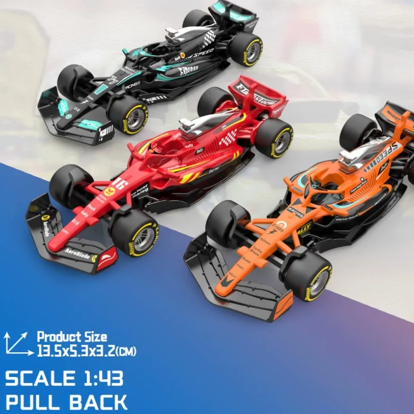 1:43 Diecast Formula 1 Racing Car #16 Metal Alloy Vehicle Model Mini Toy Desktop Decoration Birthday Gift for Boys