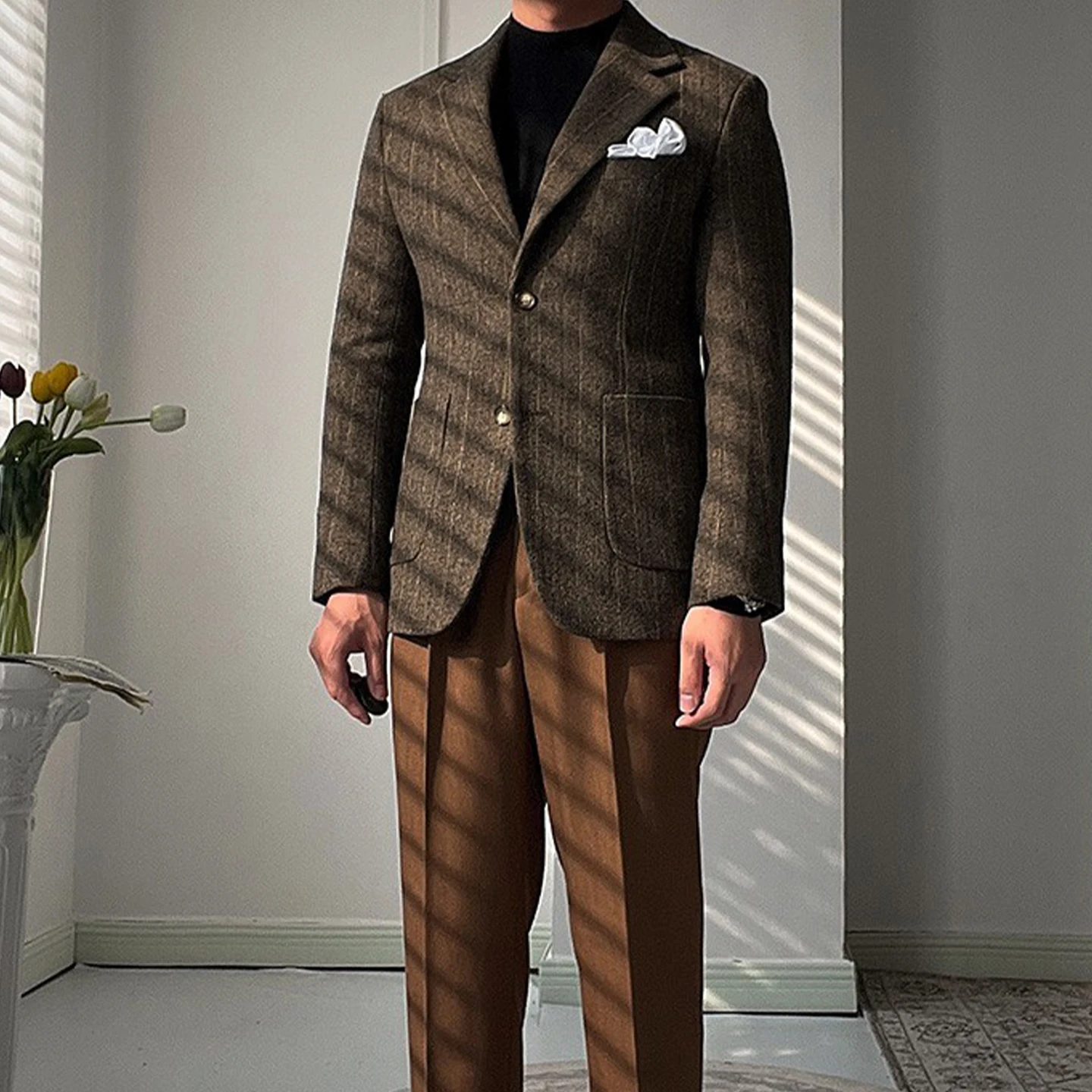 Veste de costume décontractée à simple boutonnage