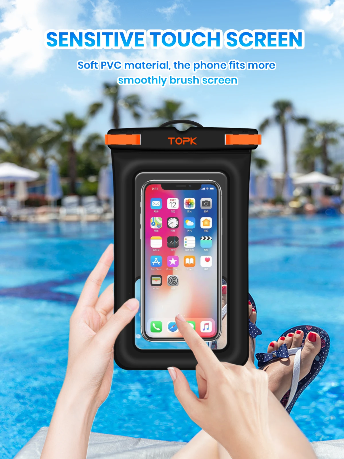 Waterproof Phone Pouch Case iPX8 Waterproof Phone Case For Swimming Universal Dry Bag Underwater For iPhone Samsung Up to 7"