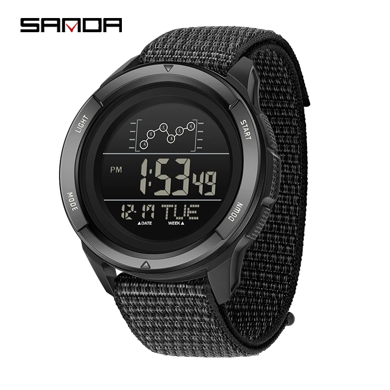 SANDA Men's Multifunctional LED Digital Sports Watch - Waterproof with Alarm Clock