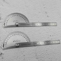 1PCS 100mm Stainless Steel 180 Protractor Angle Meter Measuring Ruler Rotary Mechanic Tool Ruler Protractor 1