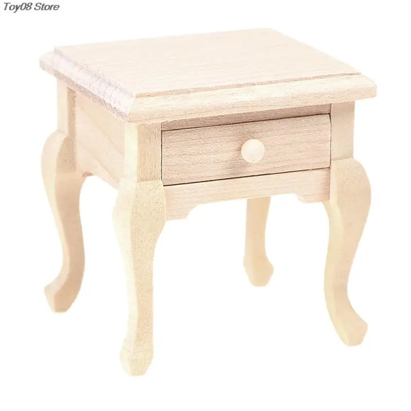 

1/12 Dollhouse Miniature Wooden Bedroom Bedside Cabinet Furniture Accessories