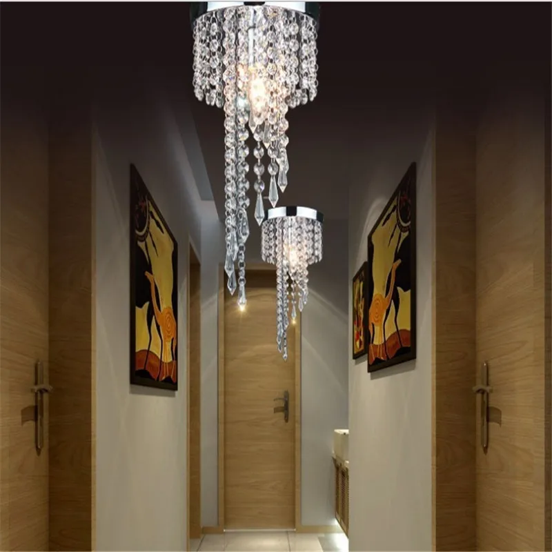 Modern Chrome/Golden Lustre Led Lampadario Di Cristallo Apparecchio Di Illuminazione Lampada Da Soffitto A Sospensione Cristalli Lampadario Lampadari 