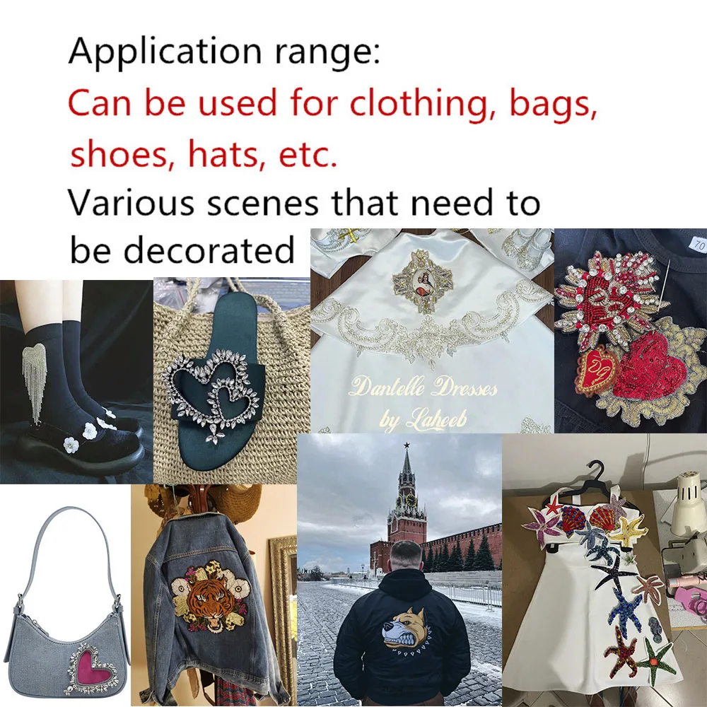 Description Picture 2 of itemRhinestone Beaded Big size cross patches Garment accessories clothing Sequined synthetic diamond patches cross fashion badges