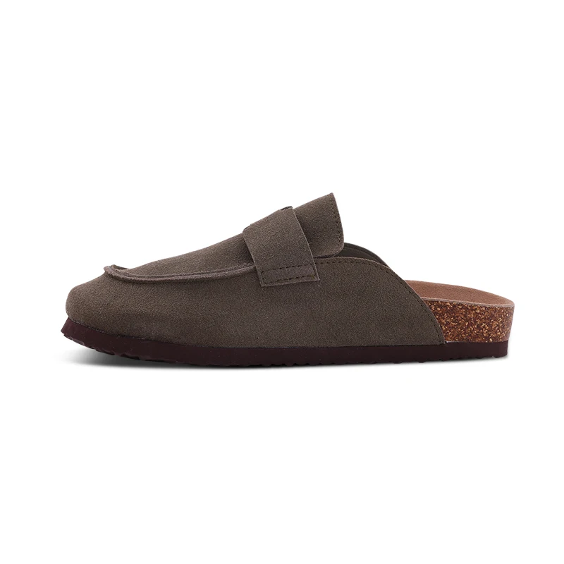 Shevalues Klassische Hausschuhe aus Kork mit Fußgewölbeunterstützung, Outdoor-Strandschuhe, modische Clogs, Hausschuhe für Damen, Kuh-Wildleder-Kork-Hausschuhe – Detail 2