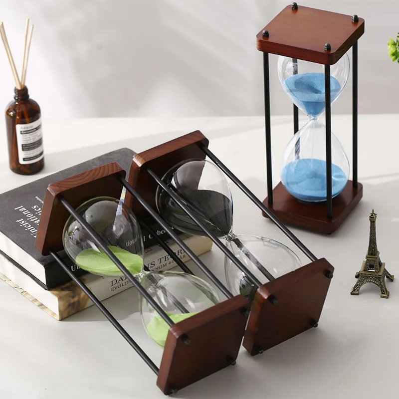 

Vintage Metal Hourglass Timer Kitchen Home Office Creative Desktop Clock Sandglass Ornaments Time Management Tools Holiday Gifts