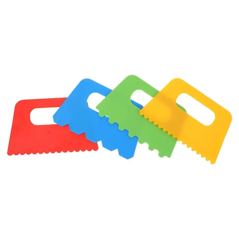 

4pcs Graffiti Tools Early Education Crafts Portable For Toddlers Kids Pottery Sculpture Handheld Paint Scraper Plastic Drawing