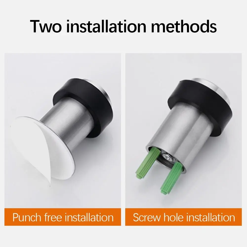 Stainless Steel Rubber Door Stopper 46mm/60mm Anti Collision Floor Holder Wall Protector Door Rear Doorstop Hardware door stopper silicone door stopper magnetic door stopper door stopper bumpers