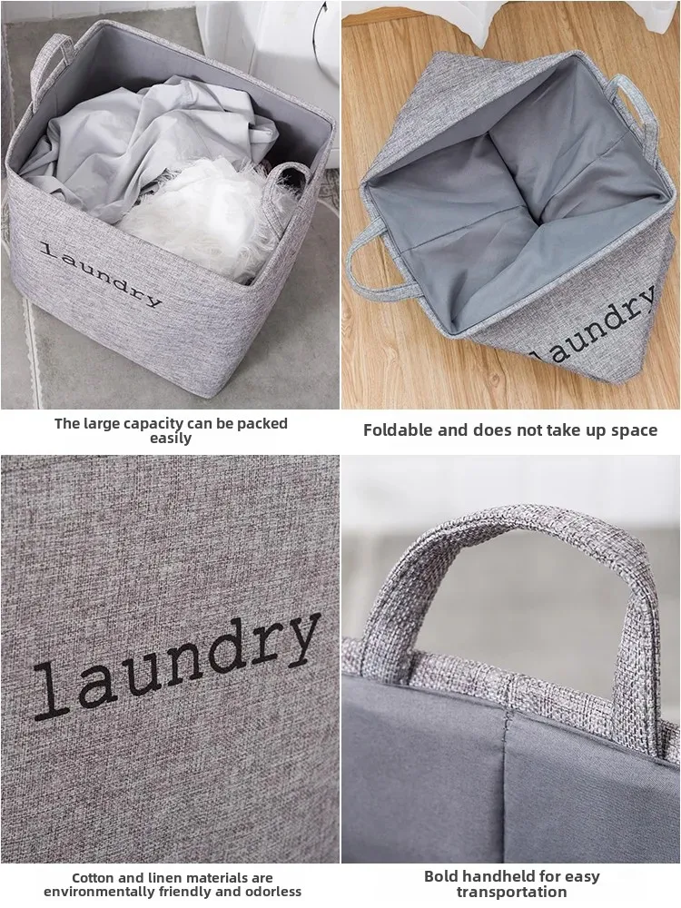 Flexible Felt Laundry Basket Large Organizer Nordic Household Portable Laundry Basket With Folding Legs Bathroom Products