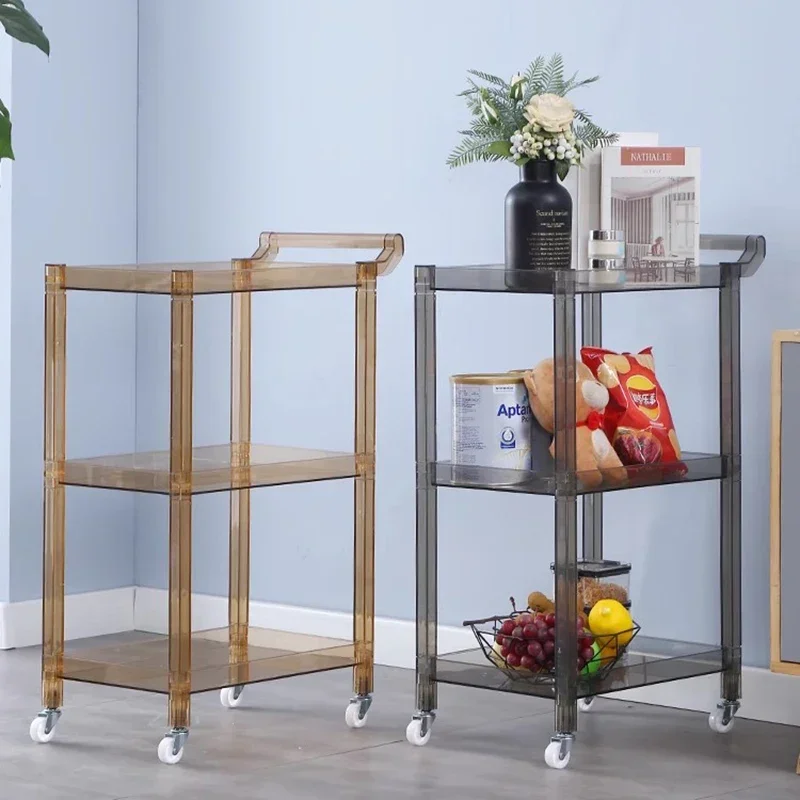 Plastics Transparent Salon Trolleys Serving Storage Waterproof Wheel Cart Square Unusual Muebles Dinning Set Furniture