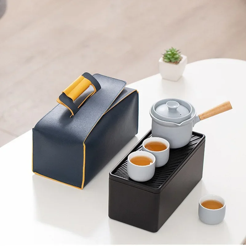 

Kung Fu Travel Tea Set Mini Set Household Tea Cup Teapot Tea Tray Portable Outdoor Tea Set Gift Chinese Tea Set Tea Pot Set