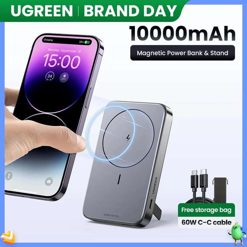 UGREEN Nexode Batterie Externe Magnétique sans Fil 10000mAh 20W Power Bank  Induction USB C Charge Rapide PD 3.0 Compatible avec iPhone 15 14 Plus Pro  Max iPhone 13 12 Coque MagSafe : : High-Tech