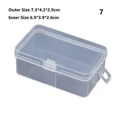 Compact Clear Plastic Jewelry Storage Box - Small Rectangle Organizer for Earrings, Rings, Beads (7)