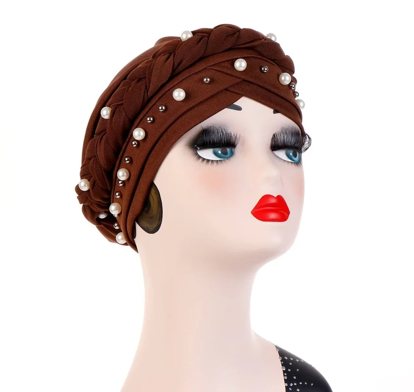 KepaHoo New Head Scarf For Muslim Women Solid Cotton Turban Bonnet Hijab Caps White Pearl Inner Hijabs Femme Musulman Arab Wrap 4