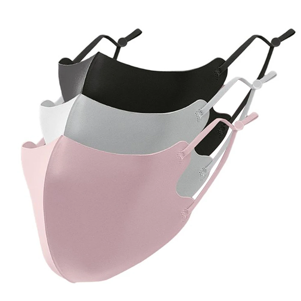 3Pcs Anti-uv Cycling Mask UPF50+ Ice Silk Sunscreen Mask Summer Outdoor Sports Riding Face Mask Sun Visor Riding Driving Mask