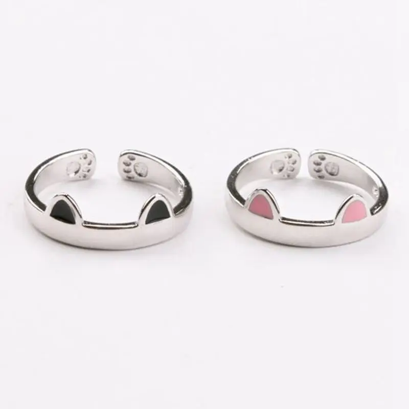 Anello a forma di gatto regolabile da donna in stile moda 2025_voghion.com