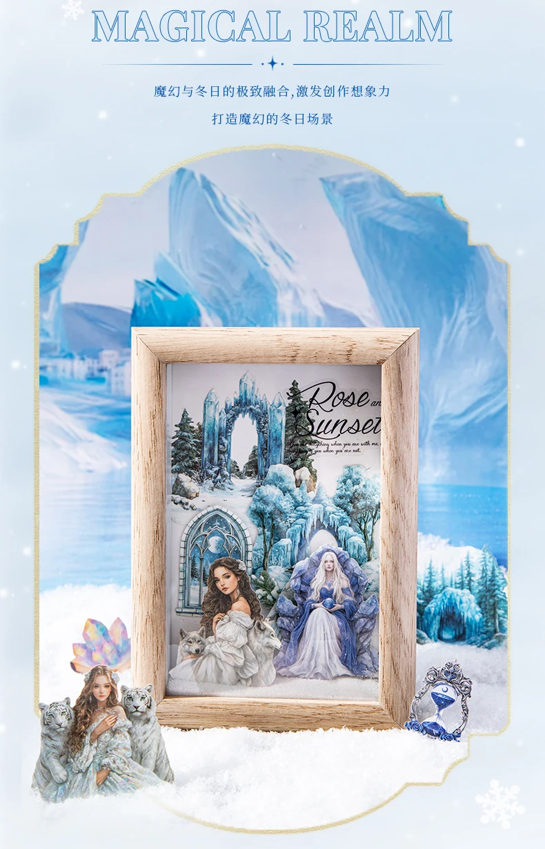 JIANQI 25 Stück/Packung Winter-Mädchen-Aufkleber, ästhetische Stick-Etiketten, dekoratives Tagebuch, Albummaterial, Scrapbooking-Zubehör – Detail 2