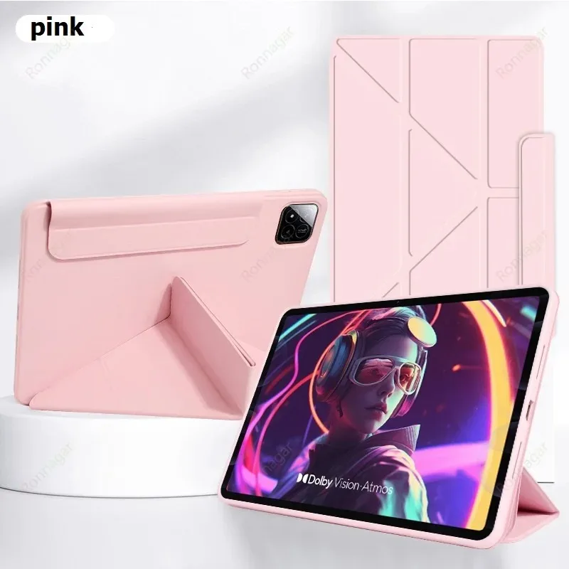 Slim Folio Stand Tablet Cover with Y-Folding Design and Multi-Angle Viewing, Auto Wake/Sleep Function,