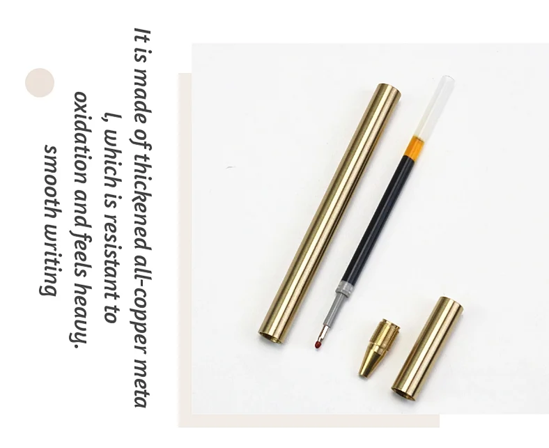Free custom text high quality pure Copper gold Roller ball Pen 0.5mm blue black Gel Pen Student Employee Gift Pen 5 S4c11e302408e4982977dfc34aa097c45D