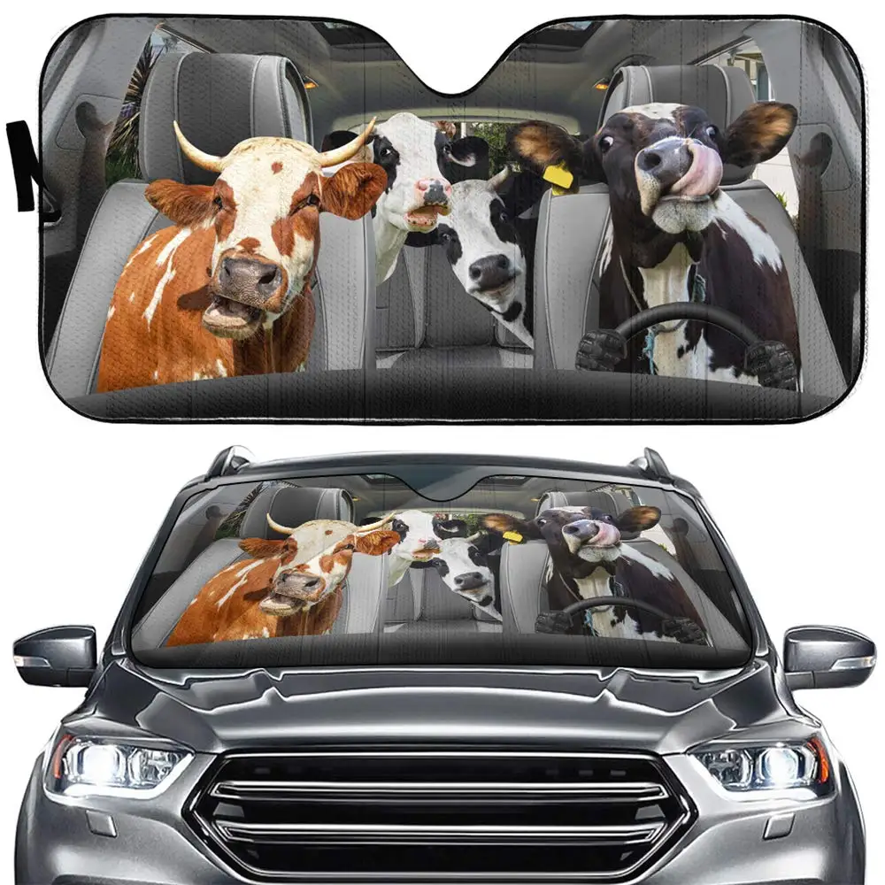 

Car sunshade Farm Cow Animal Driver Car Sun Sunshade for Windshield Funny Cow Auto Front Window Windshield Car Sunshade