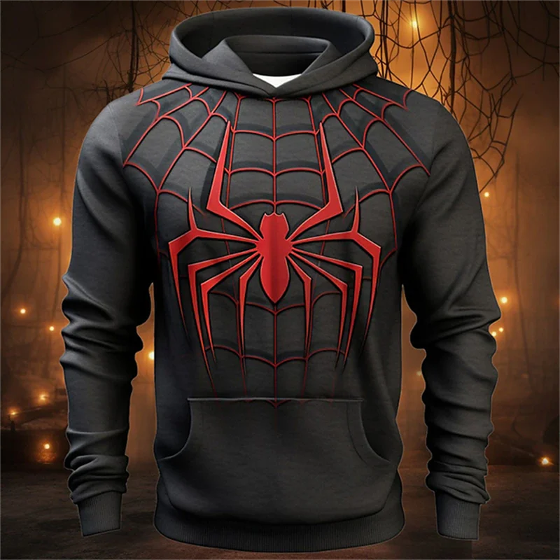 thumbnail image 1 of Sudaderas con estampado 3D de araña para hombre, Sudadera con capucha de gran tamaño, ropa de calle Harajuku de tendencia Hip Hop, Cosplay de ocio, moda de otoño, 1 of 3