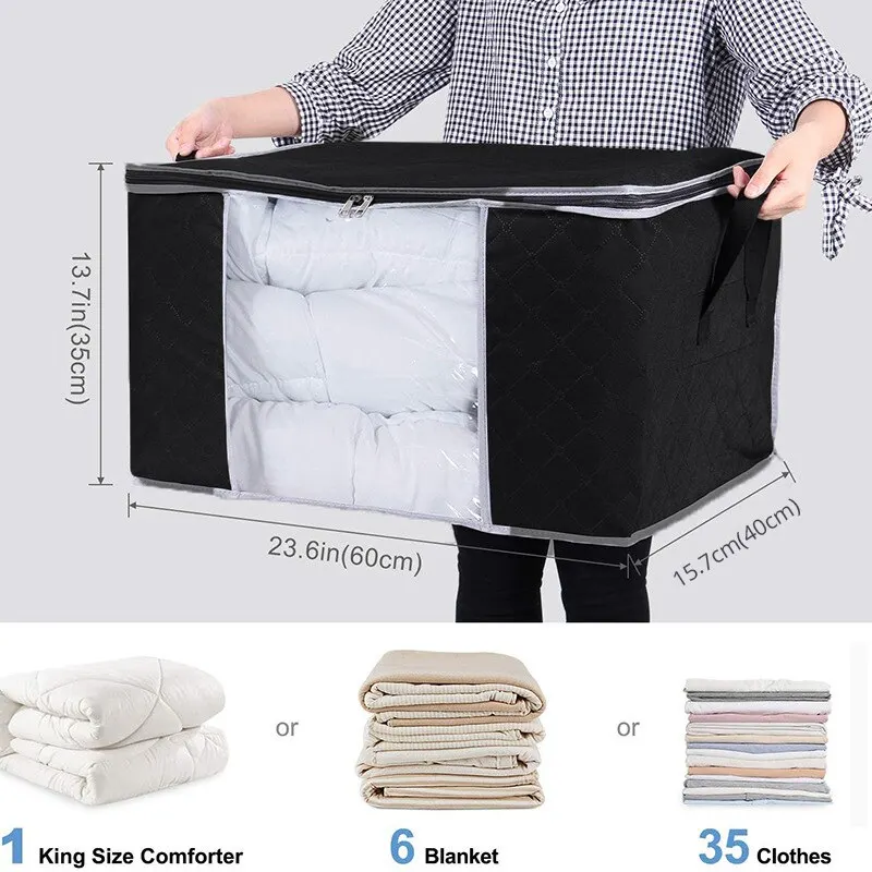 6pcs/set Clothes Storage Bags Upgraded Foldable Fabric Storage Bags Storage Containers For Organizing Bedroom 6