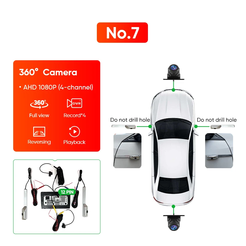 Backup Cameras Type S Drive 360 Dash Cam Installation 7-Inch 360