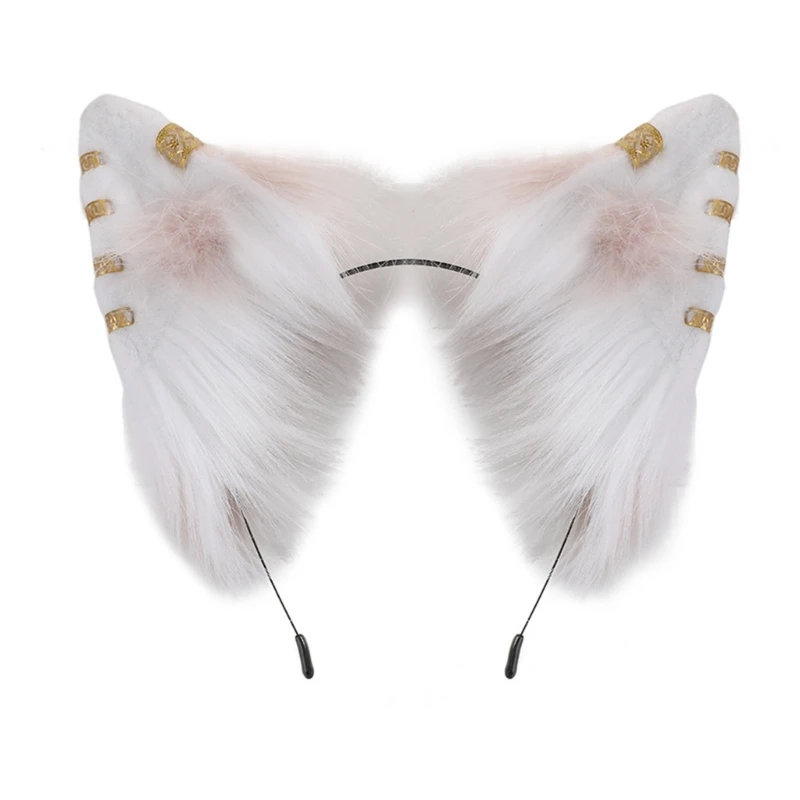 Cartoon Headband Cat Foxes Ears Shape Hair Hoop Plush Carnivals Party Headpiece Cosplay Party Costume Props Unisex