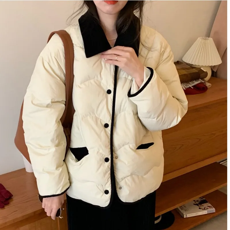 2023 New Women Down Jacket Winter Coat Female Short Parkas Versatile Sense of Design Outwear Leisure Time Temperament Overcoat