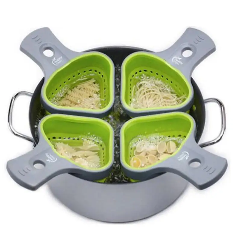 1Pcs Pasta Tools Foldable Silicone Colander Strainers Kitchen Strainer Spaghetti Net Cooker Basket Colander Kitchen Baking Tools