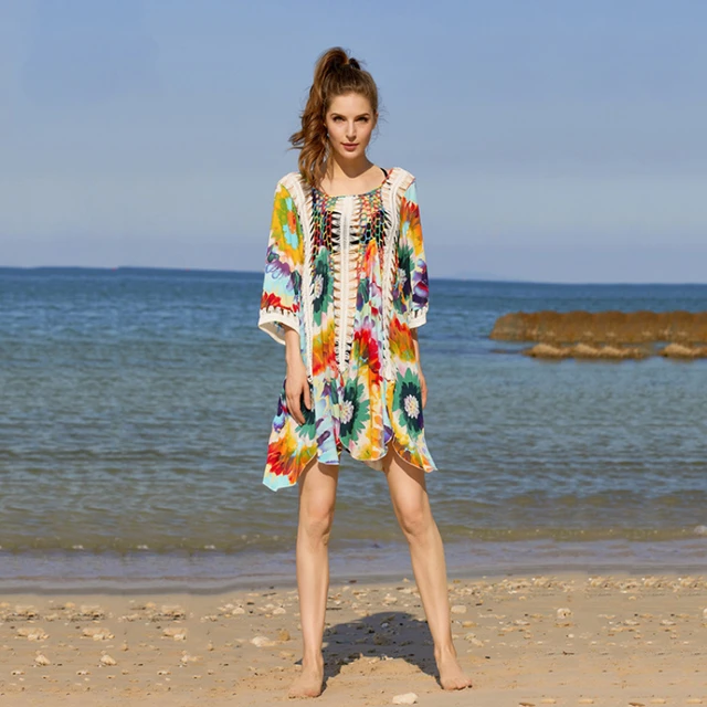 Hollow Out Crochet Cover Up Dress 3