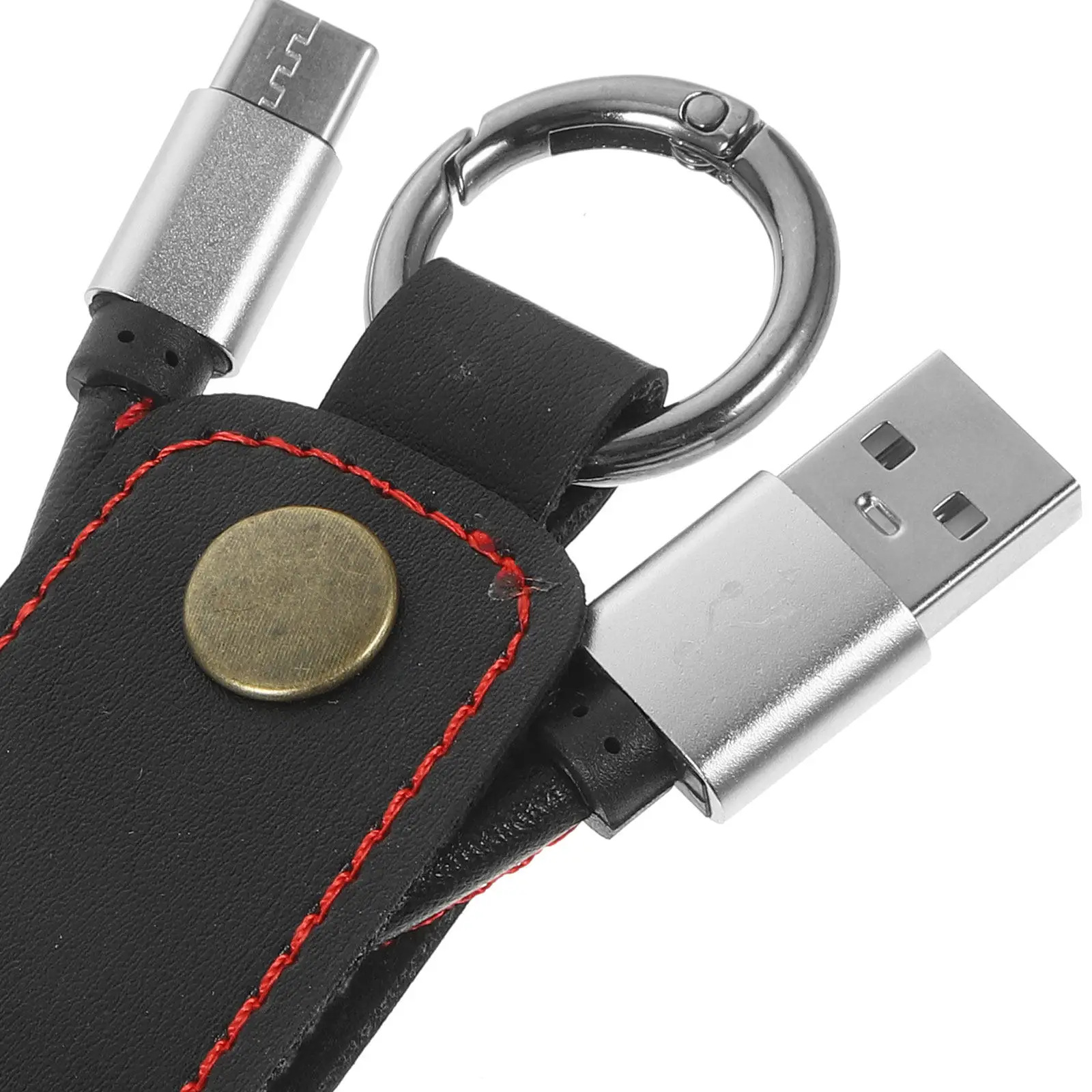 고속 충전 USB 타입 C 키체인 금속 버튼 탈착식 케이블 키홀더 충전 데이터 동기화 기기 휴대용