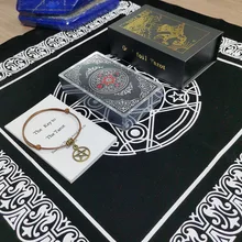 

Set Tarot 12*7cm Six-pointed Star Silver Divination Table Game Prediction Card Pvc Waterproof and Wear-resistant Gift Box