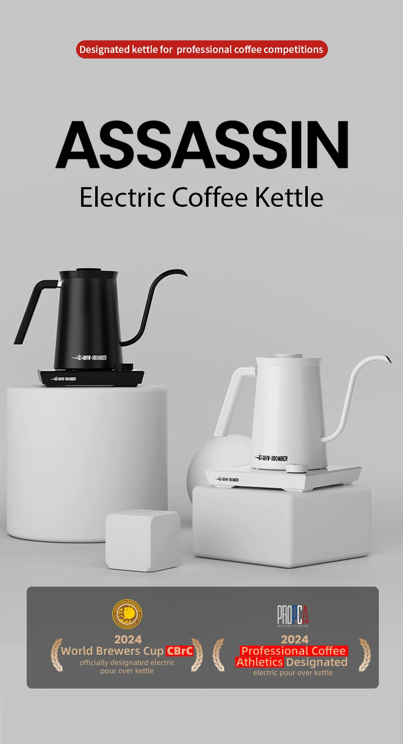 Description Picture 2 of itemMHW-3BOMBER Electric Kettle Precision Temperature Gooseneck 1200W Stainless Steel Pour Over Coffee Pot Home Kitchen Accessories