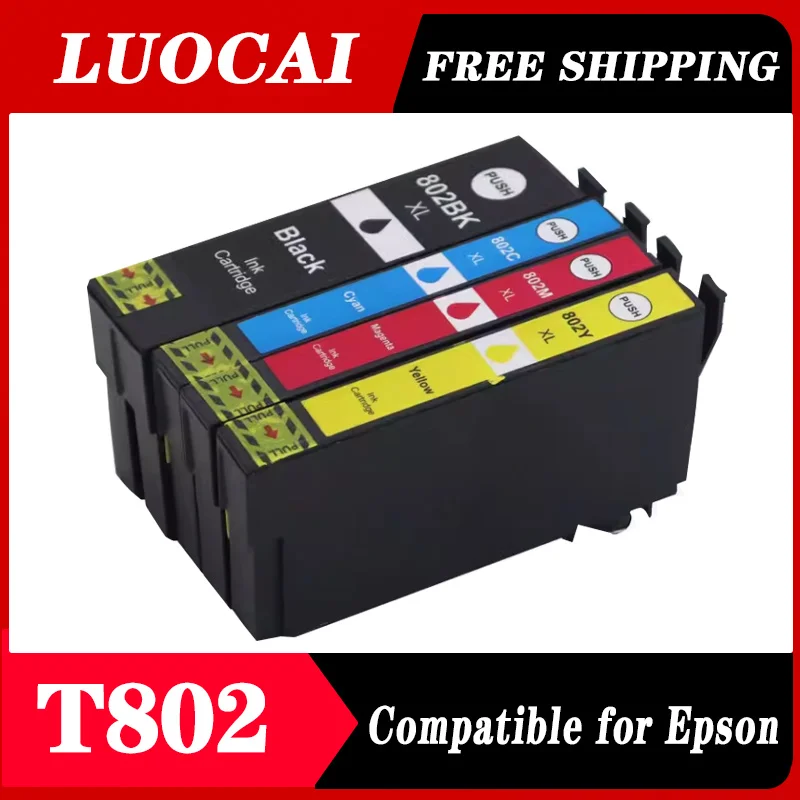 Фото 1 комплект чернильных картриджей T802, совместимых с Epson №1
