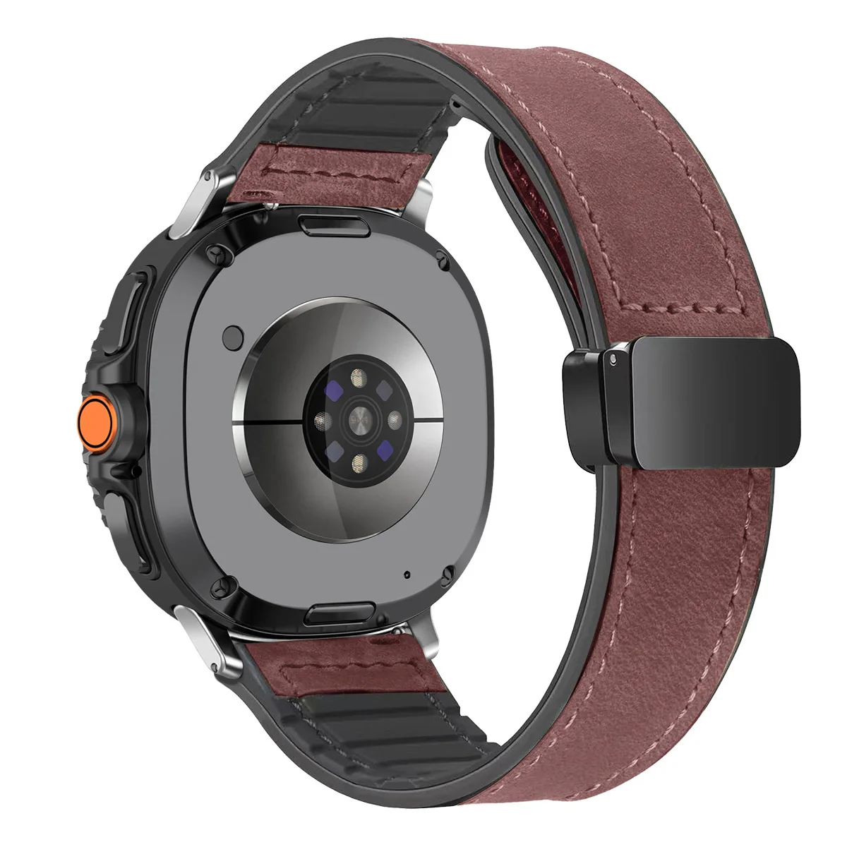 Magnetic Buckle Leather Silicone Watch Band Bracelet