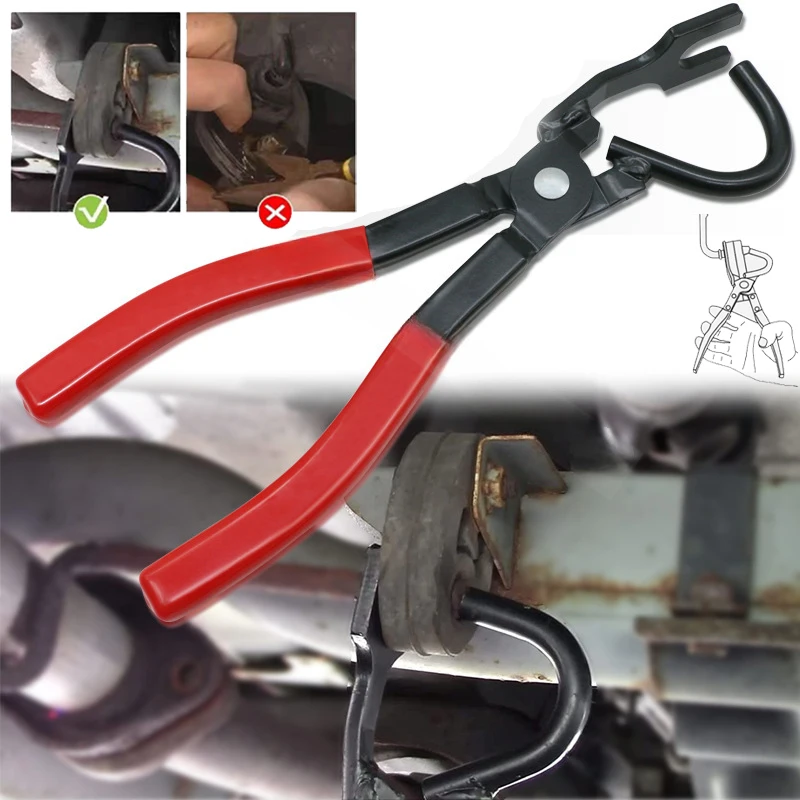 Car General Exhaust Pipe Rubber Pad Pliers Exhaust Hanger Removal Puller Separate Rubber Dent Car Repair and Disassembly Tool